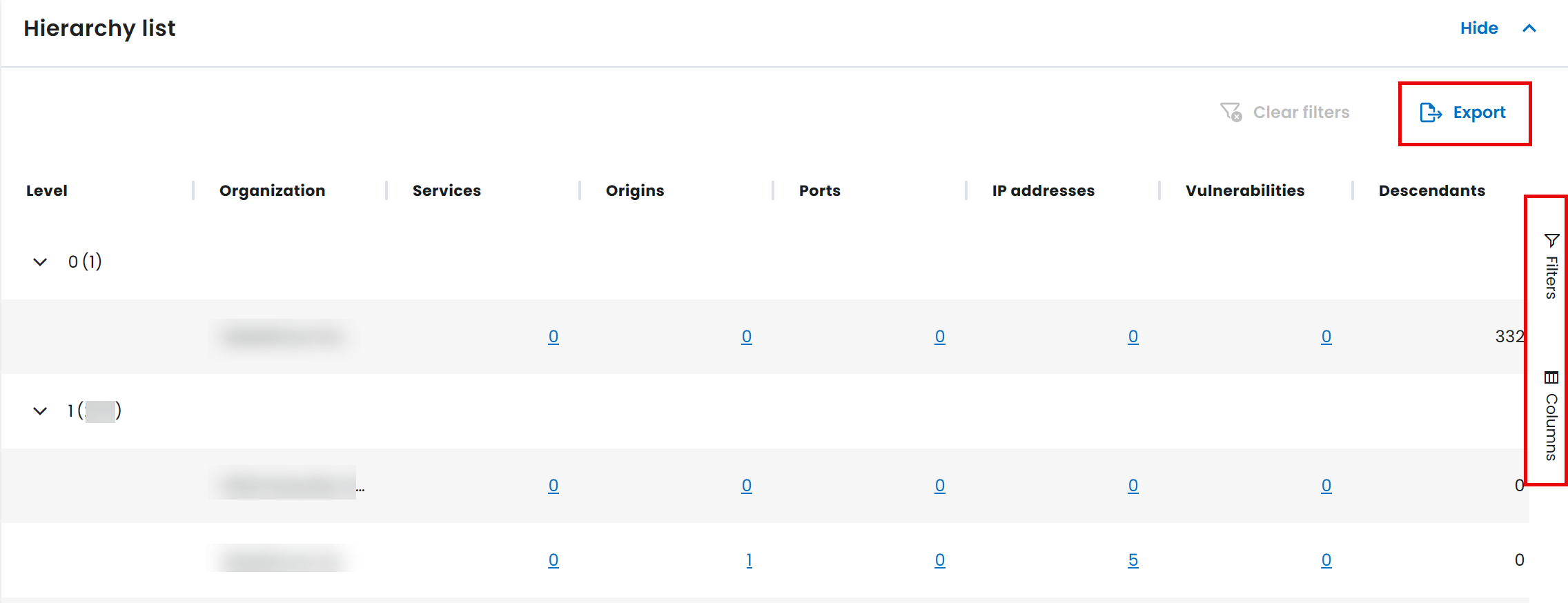 new list filter and column tabs