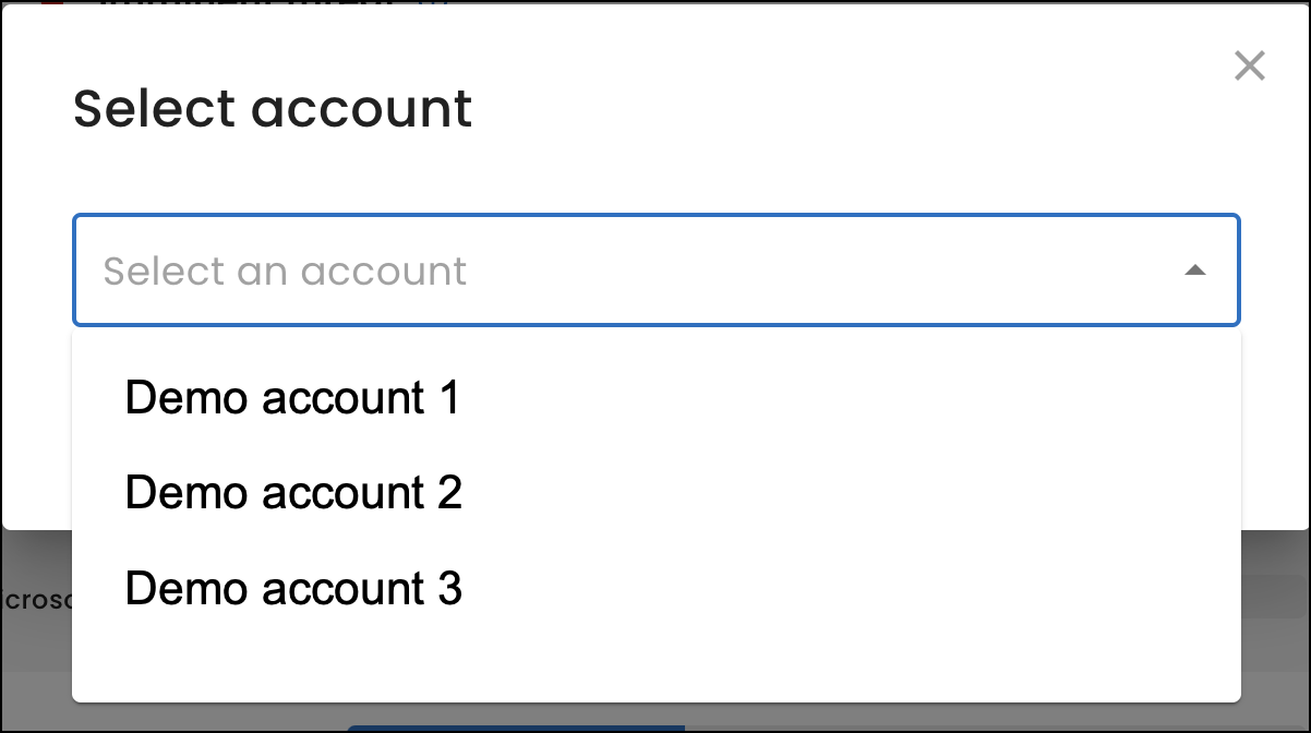 multi-account selection screen