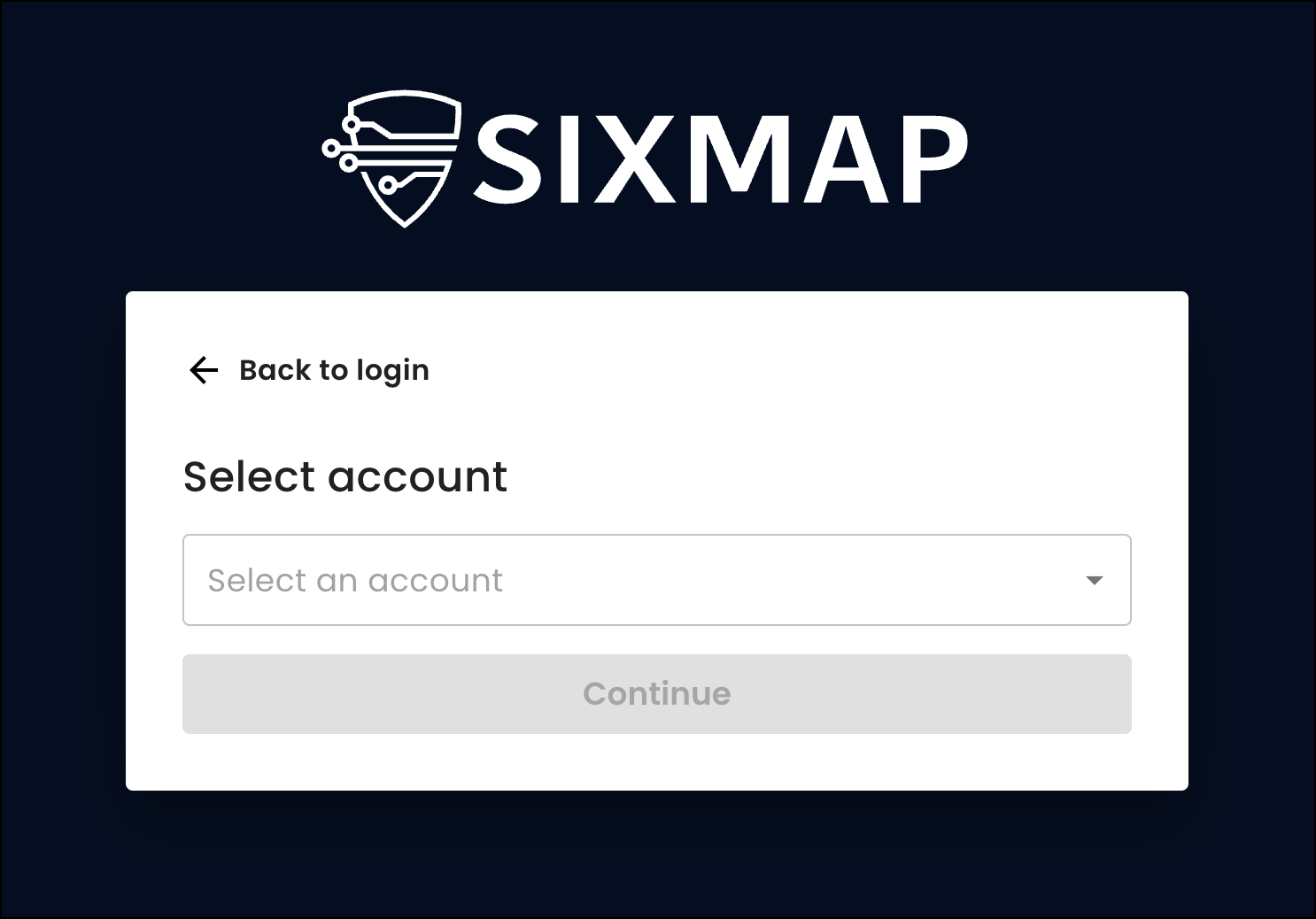 multi-account selection screen